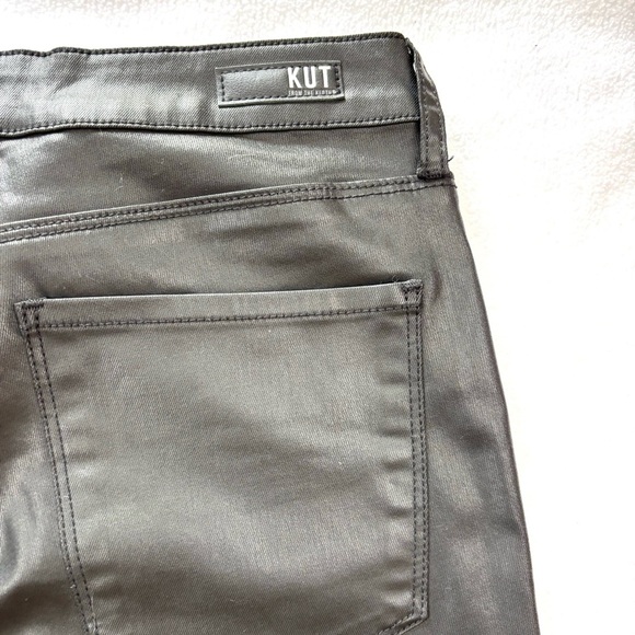Kut From The Kloth Retro Black Shiny Matte Highrise Flare Faux Leather Pant (12) - Picture 10 of 16
